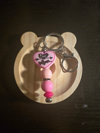 Dog Mom Pink Keychain 
