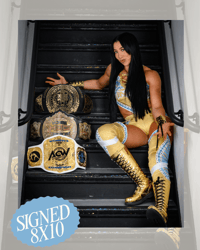 TRIPLE CHAMP SIGNED 8x10