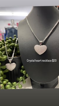 Silver Crystal heart necklace 