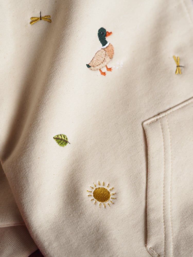 Image of Summer Sprinkles - Natural Raw zipped hoody