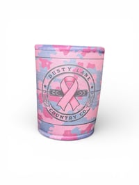 Dusty lane camo pink ribbon stubby holder 
