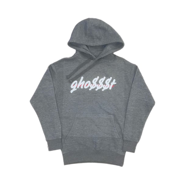 Image of Ghost $$$ Hoodie in Grey/Red/White