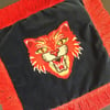 Blue Velvet Red Tiger Red Frinfe Cushion Cover