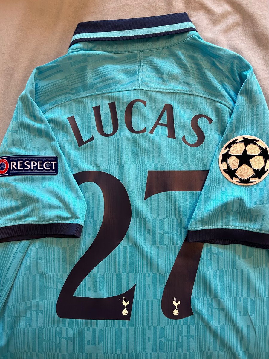 Image of Tottenham Hotspur “LUCAS 27” 2019/20 Third Shirt + UCL patches (M)