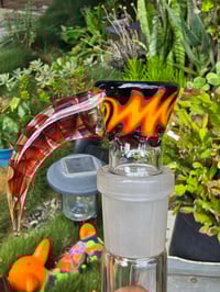 Image 2 of 2K Glass Art 18mm Red X Black Slide