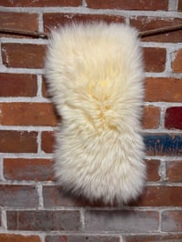 Image 4 of Sheepskin CREAM Wool Leather Shearling Pieces in Rectangle Natural Shapes