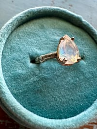 Image 17 of bohemian rainbow moonstone ring . size 5.25 5.5