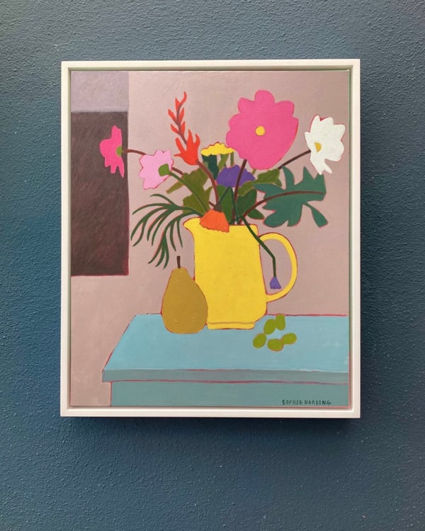 Image of Autumn Flowers in the Furniture Shop Window