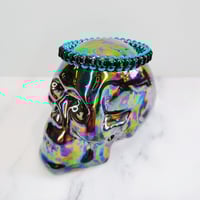 Image 2 of Teal Bar Bead Bangle Bracelet