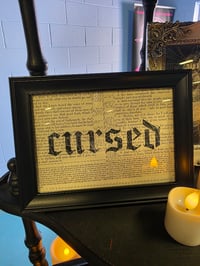 Image 2 of "CURSED" 1800's bible page with preserved spider web  A