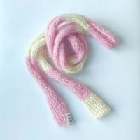 Image 2 of Skinny Scarf Cream&Light Pink