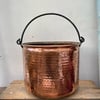 Antique large hammered copper pot