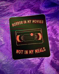 Image 3 of Horror In My Movies Not In My Meals vegan VHS sticker