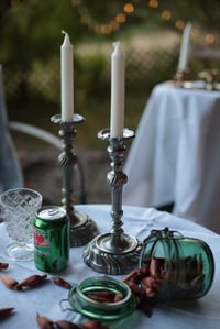 Image 4 of 1 Paar Kerzenständer, einflammig, Zinn, neobarock