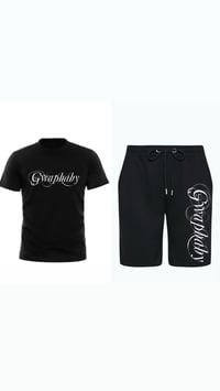 Gwapbaby blk Shorts set (Calligraphy)