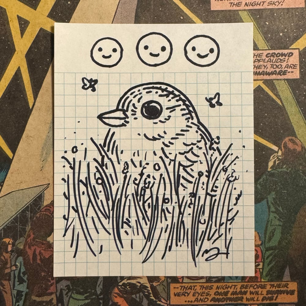 Image of Fat Bird Sharpie Sketch #261