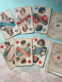 Image 1 of Ancien jeu à enseignes allemandes, tamponné sur l’as de coeur, XIXème siècle. 