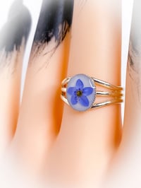 Image 1 of Forget Me Not Adjustable Ring || White Resin Background