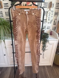 Image 1 of Fashion Nova brown lace jeans 