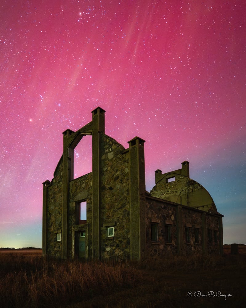 Northern Lights over the Stone Barn