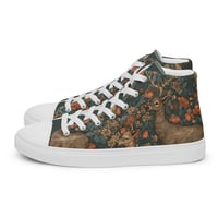 Image 18 of Boho Nature Cottagecore Inspired Deer in The Forest Men’s high top canvas shoes