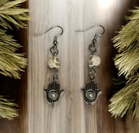 Skull Evil Eye Hand Earrings 