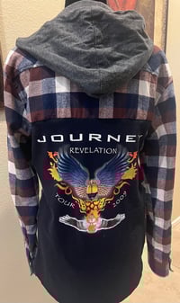 Vintage Blue/Brown/White Hoodie Flannel Shirt Journey