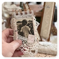 Image 10 of French Ephemera Box of lace samples and a lace sample snippet book with pink trim