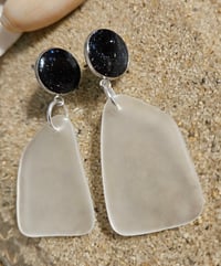 Image 2 of frost + black glimmer post earrings