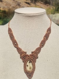 Image 4 of Macrame Mushroom Citrine Necklace 