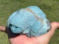 Image 6 of Sloth Carving - Blue Aragonite #2917