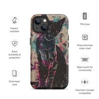 Image 25 of Colorful Watercolor Paint Splatters Black Cat Tough Case for iPhone®