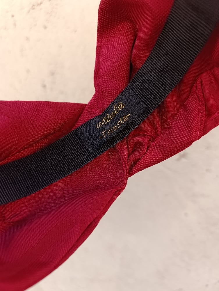 Image of Cerchietto a fascia jackard raso rosso