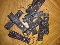 Image 1 of Repurposed upcycled authentic black Louis Vuitton keychain 