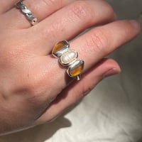 Image 5 of PEARL/AMBER SCORCH RING (P)