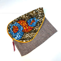 Image 1 of Tweed Ankara Zipped Bag Project Bag