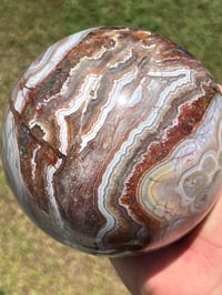 Image 11 of Mexican Lace Agate With Amethyst Sphere #2468