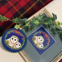 Image 4 of Barn Owls Waiting For Santa Ornament