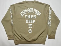 Image 1 of KEEP GOD FIRST - BROWN CREWNECK