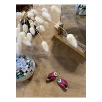 Image 2 of Boucles d’oreilles Fushia Doré Vert