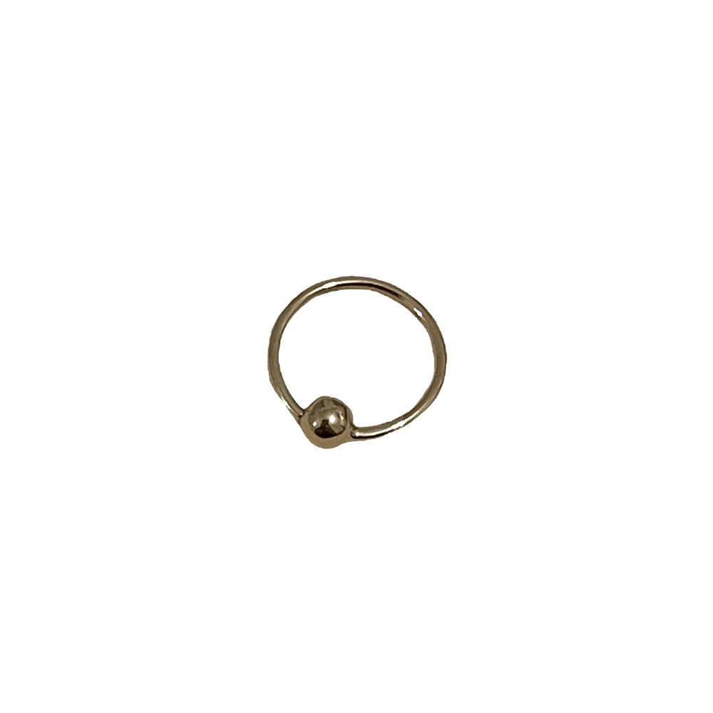 Image of 14k gold bead nose ring 