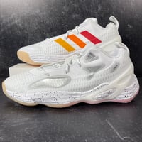 Image 1 of ADIDAS EXHIBIT A MIAMI HEAT MENS BASKETBALL SHOES SIZE 10 WHITE ORANGE PINK NEW