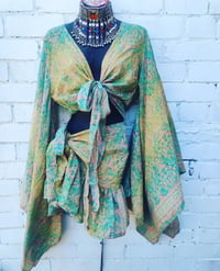 Image 21 of Tulum co ord set- Frill Skirt- Greens and lemons