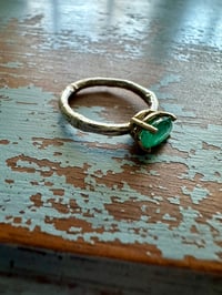 Image 16 of emerald ring with twig band . size 7