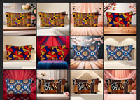 Image 1 of Ethnic Print Cosmetic Bag - Afro Ladies Toiletry Bag
