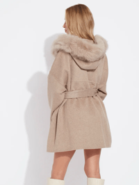 Image 5 of Taupe Loro Coat With Fur Pockets