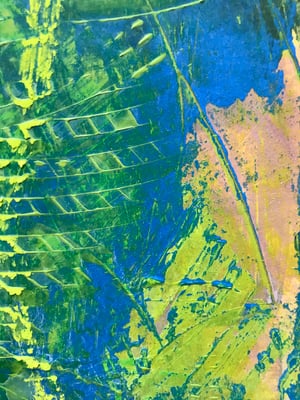Blue-yellow I Need Time To See It From The Proper Distance - Acrylic On Acrylic Paper cc 21x30 cm