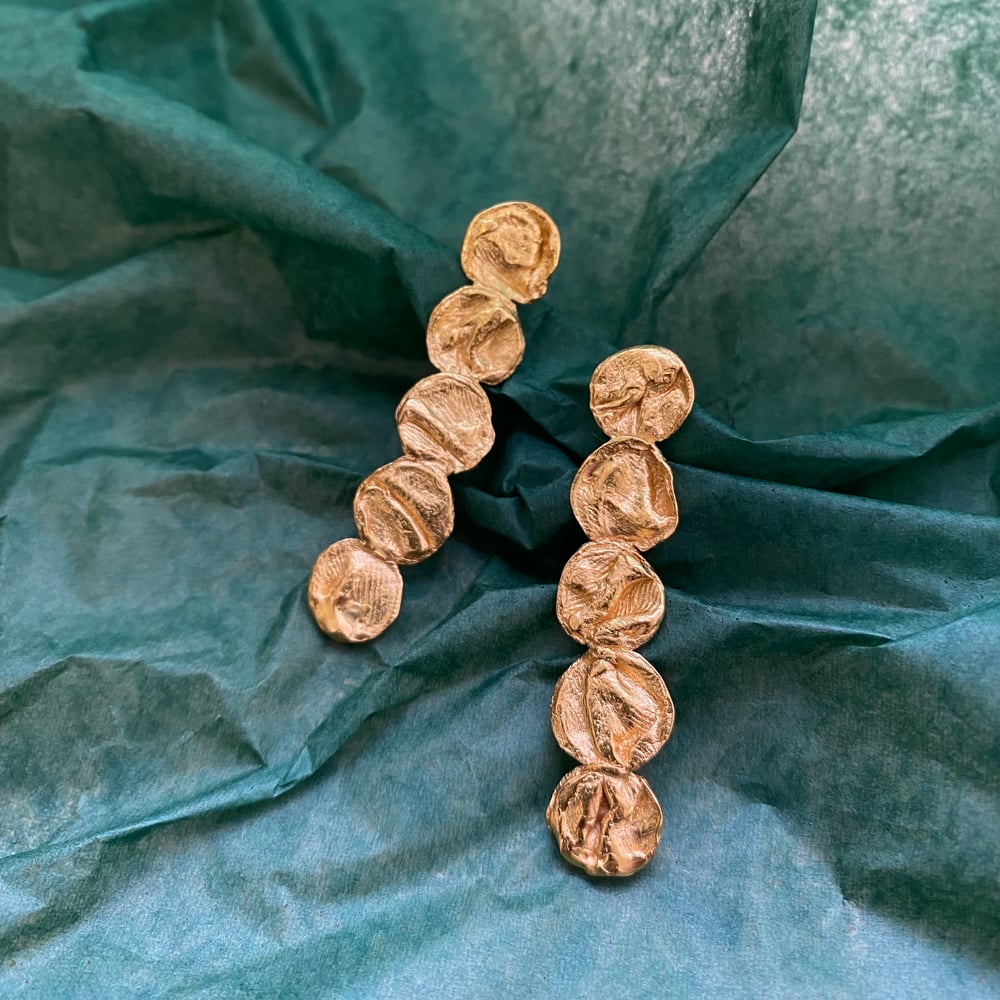 Image of 22ct Gold Plate long droplet earring