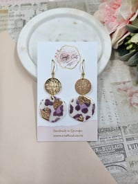 Image 1 of Organic Snow Leopard Earrings
