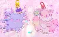 Image 1 of Gengar and Eevee Keychain/Sticker